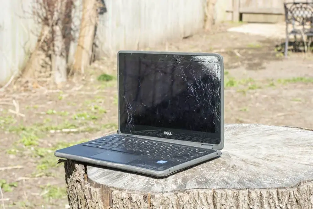 Broken Chromebook Outside