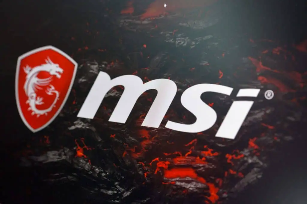 MSI logo at booth