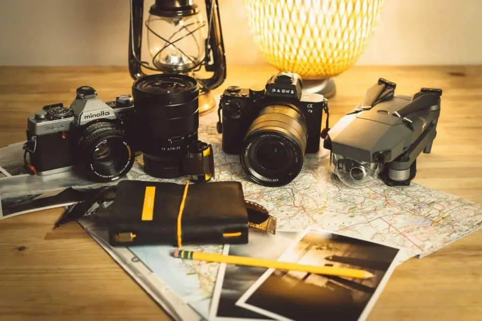 camera equipment by candle