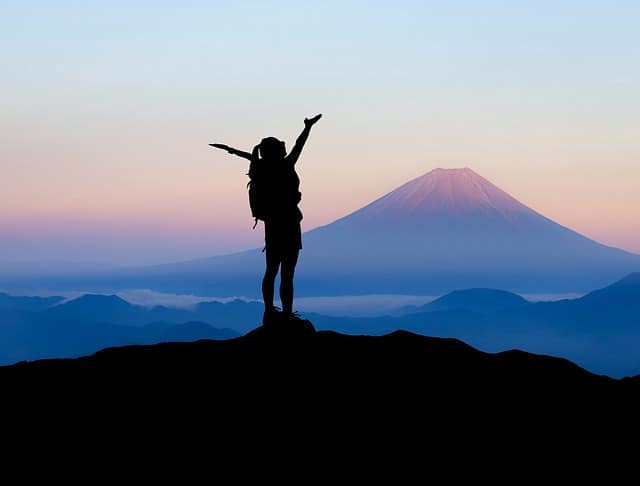 woman on mountain 