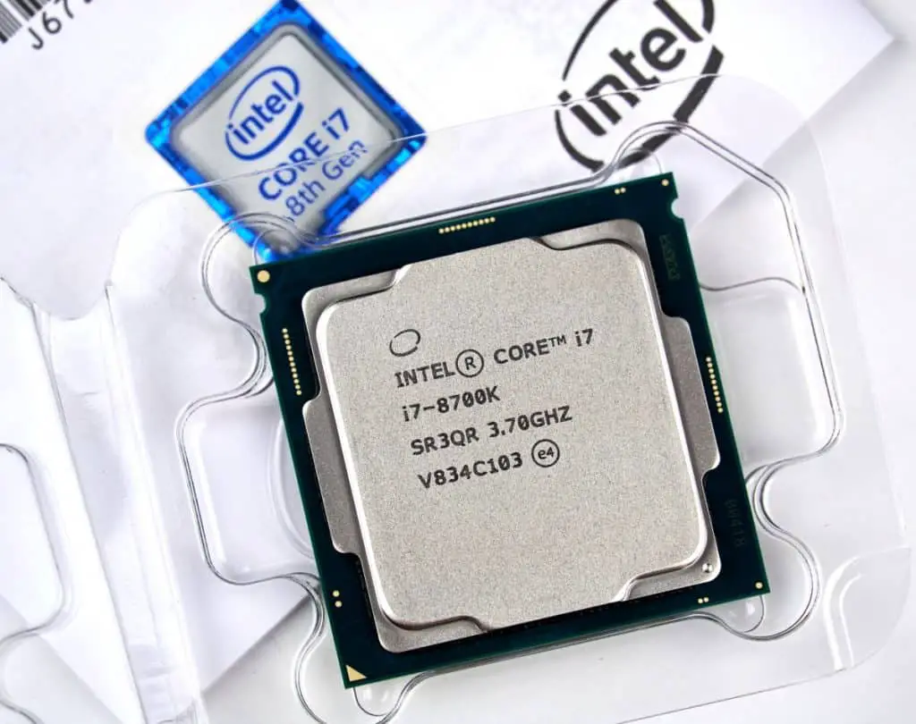 Intel logo and CPU