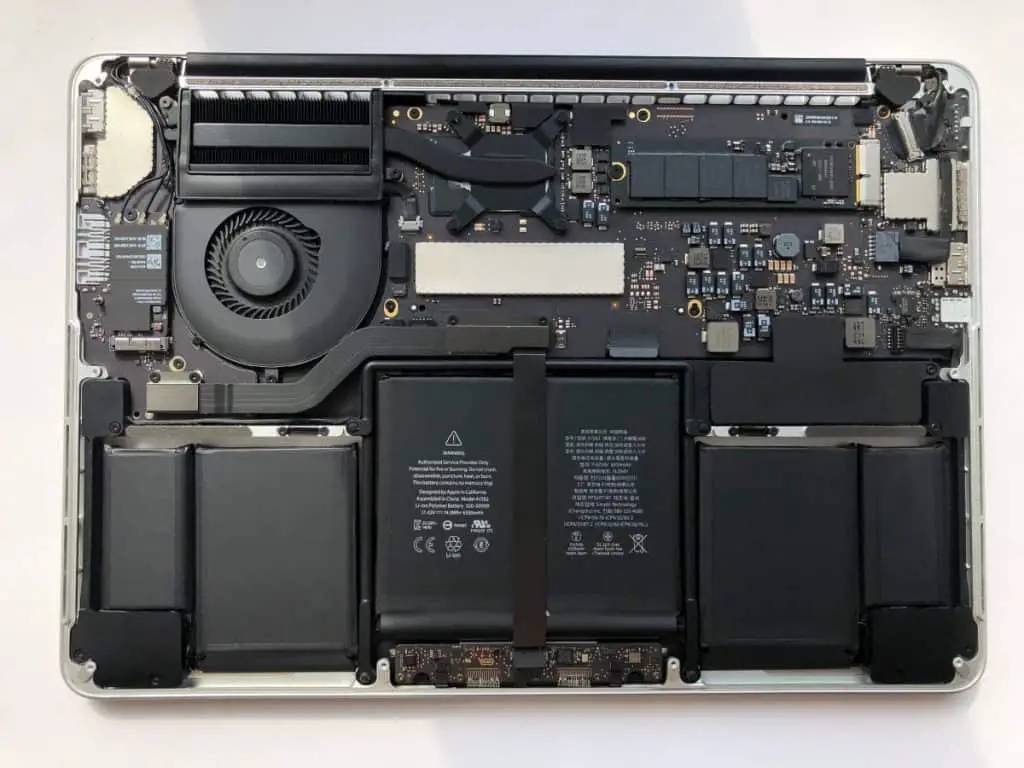 laptop motherboard and card close up