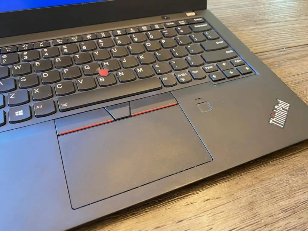 thinkpad laptop closeup on keyboard