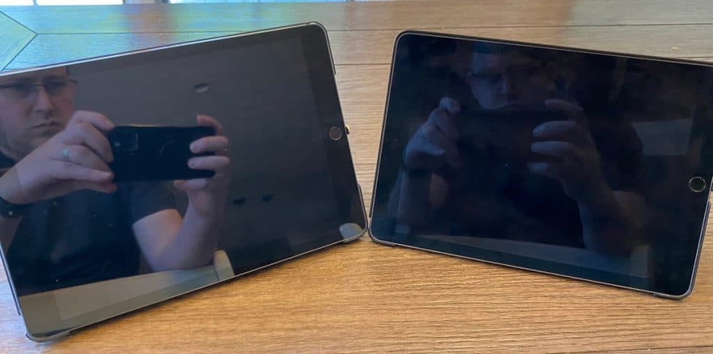 two ipads next to each other