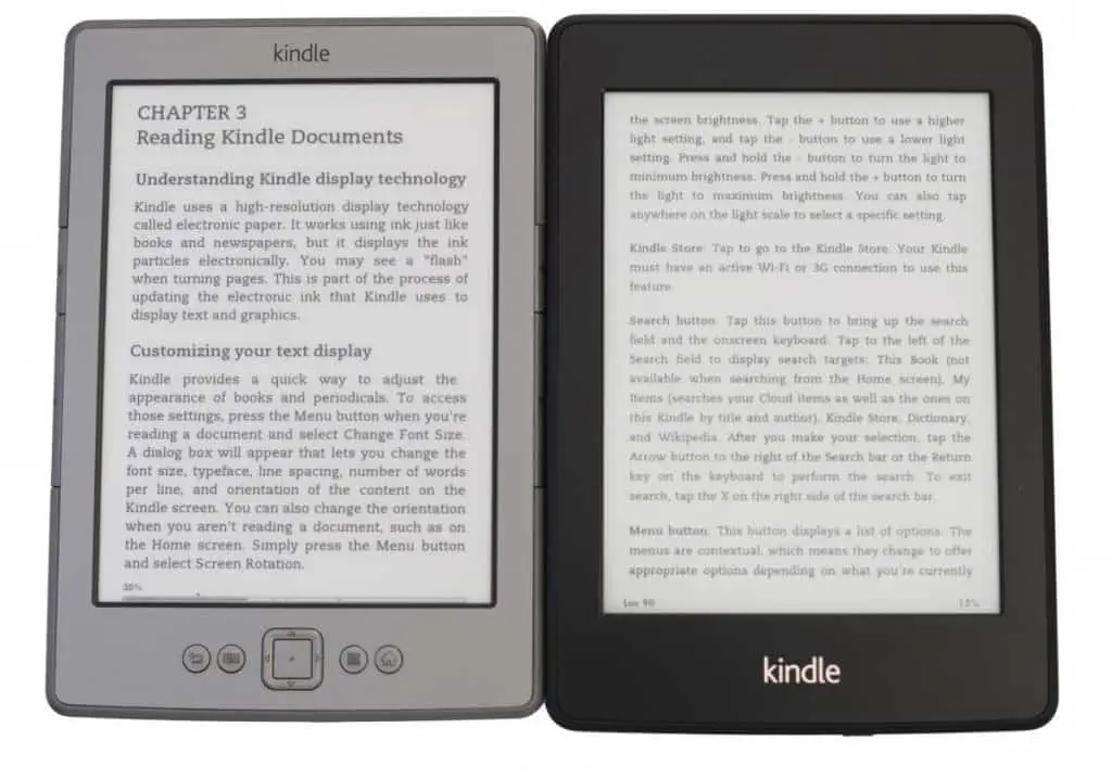 Kindle paperwhite vs kindle