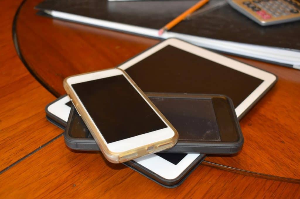 Tablet and smart phones used in business