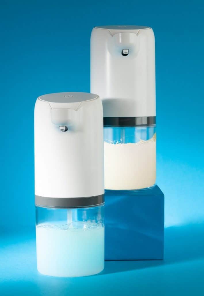 Two automatic soap dispensers