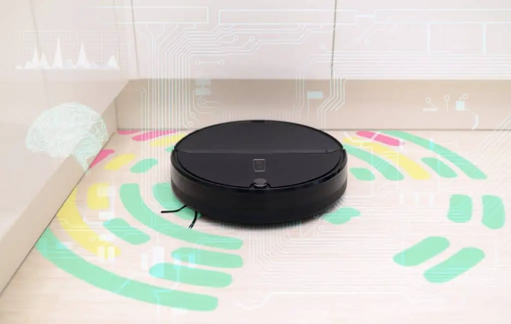 concept of using sensors for the robot vacuum cleaner to achieve optimal movement and cleaning