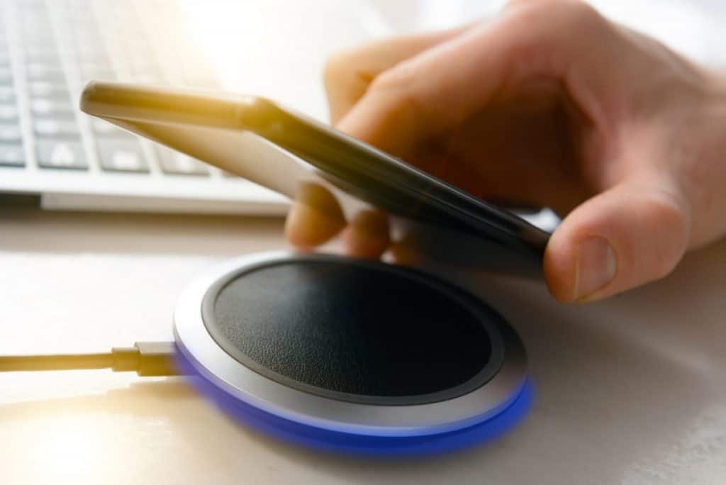 Smartphone charging on a wireless charger