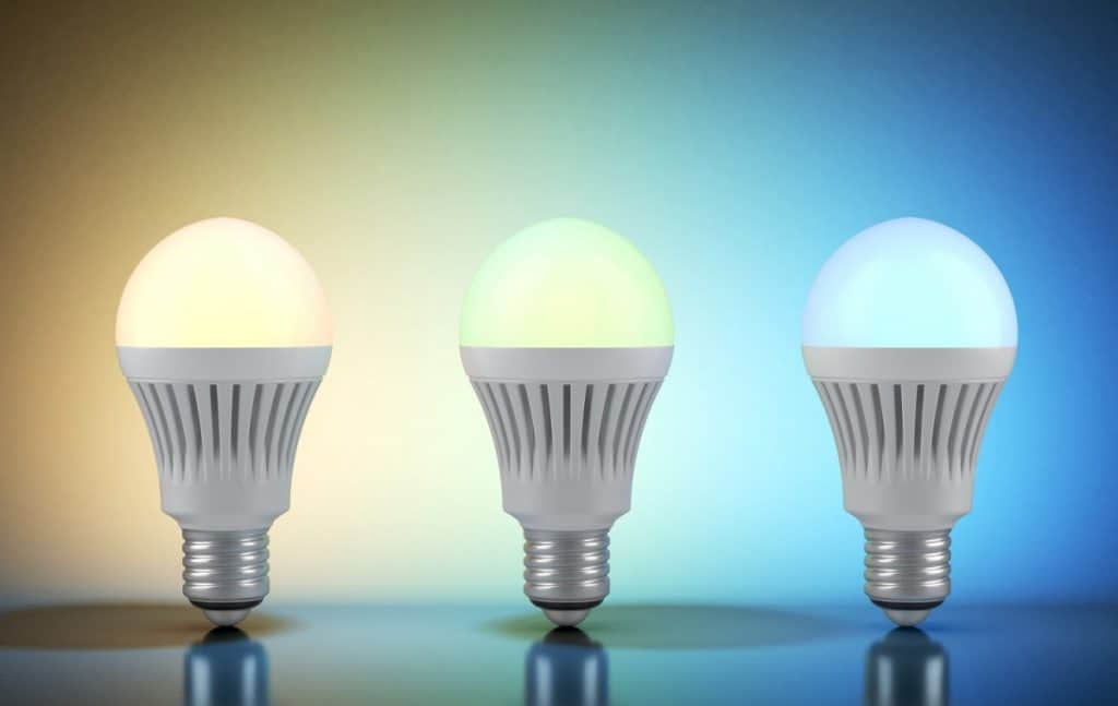 Three multicolor LED bulbs with wireless remote